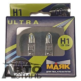 Автолампа H1 24V 55W (P14,5s) Маяк  +60% Gold 84130G+60 (к-т)