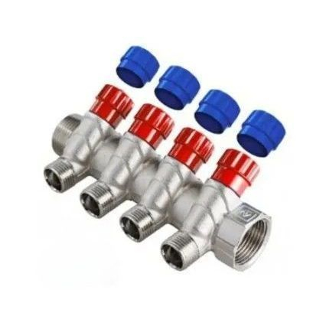 Коллектор регулирующий 4 выхода 1х1/2 наружная резьба Valtec