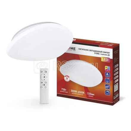 Свет-к светод. IN HOME 75Вт COMFORT STONE 3000-6500К 6000Лм 530*105мм с пультом