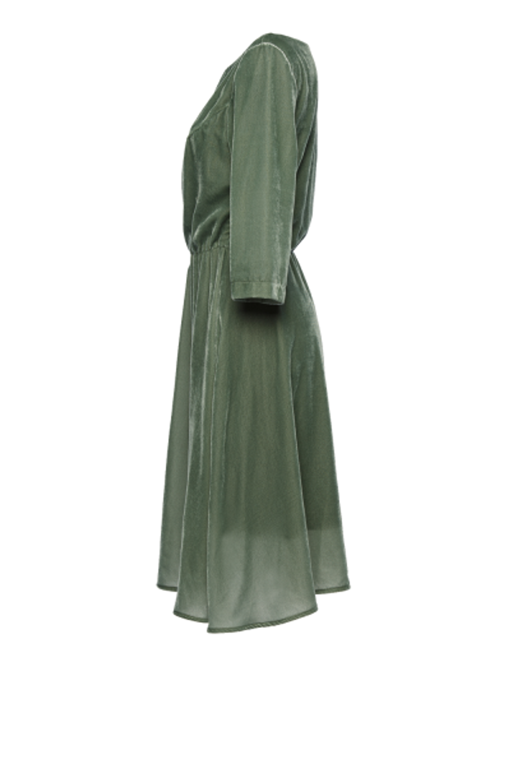 Бархатное платье на резинке по талии 40-18FW