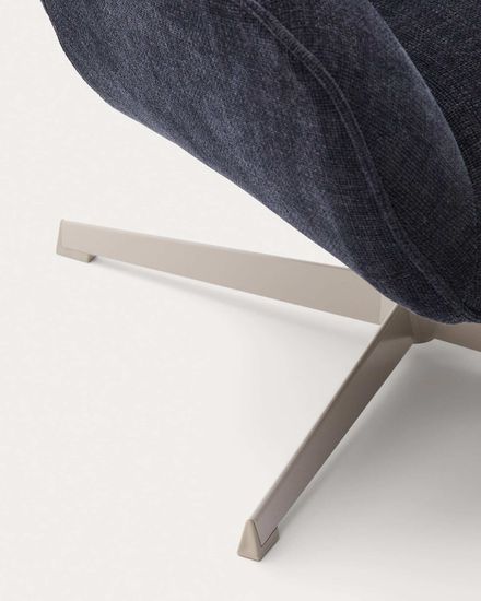Teryl Кресло из шенилла синего цвета с серым металлом Испания 