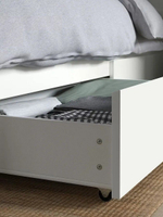 Кровать 90х200 Марм, односпальная с 2 ящиками, деревянное основание, детская, белая, IKEA