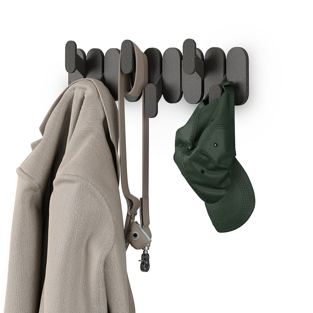 Вешалка настенная tempo, 6 крючков, черная