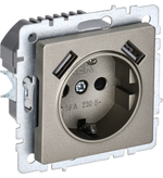 Розетка с заземлением  IEK BR-R14-16-U21-D21-K37