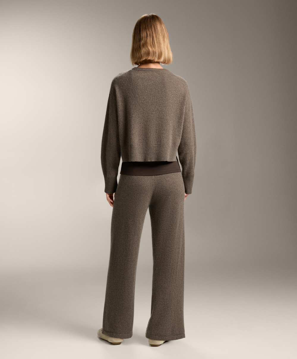 OYSHO Брюки прямого кроя из 100% кашемира, серо-коричневый