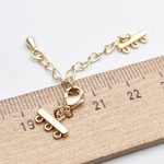 Замок-карабин с разделителями на 3 нити, цвет золото, размер карабина 10 мм, размер разделителя 10*5 мм, цена за 1 шт