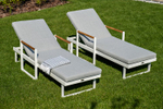 Шезлонг из алюминия Joygarden МАЯ, белый, светло-серый