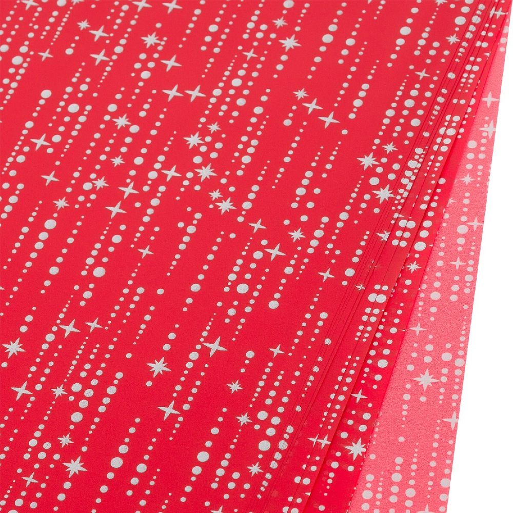 Пленка ЛИСТ "Звездопад" 58x58см 55mic (20шт) (Красный)