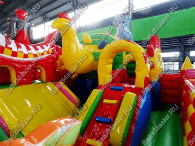 Недорогой батут "Красный дракон" 10*7*3.5 м