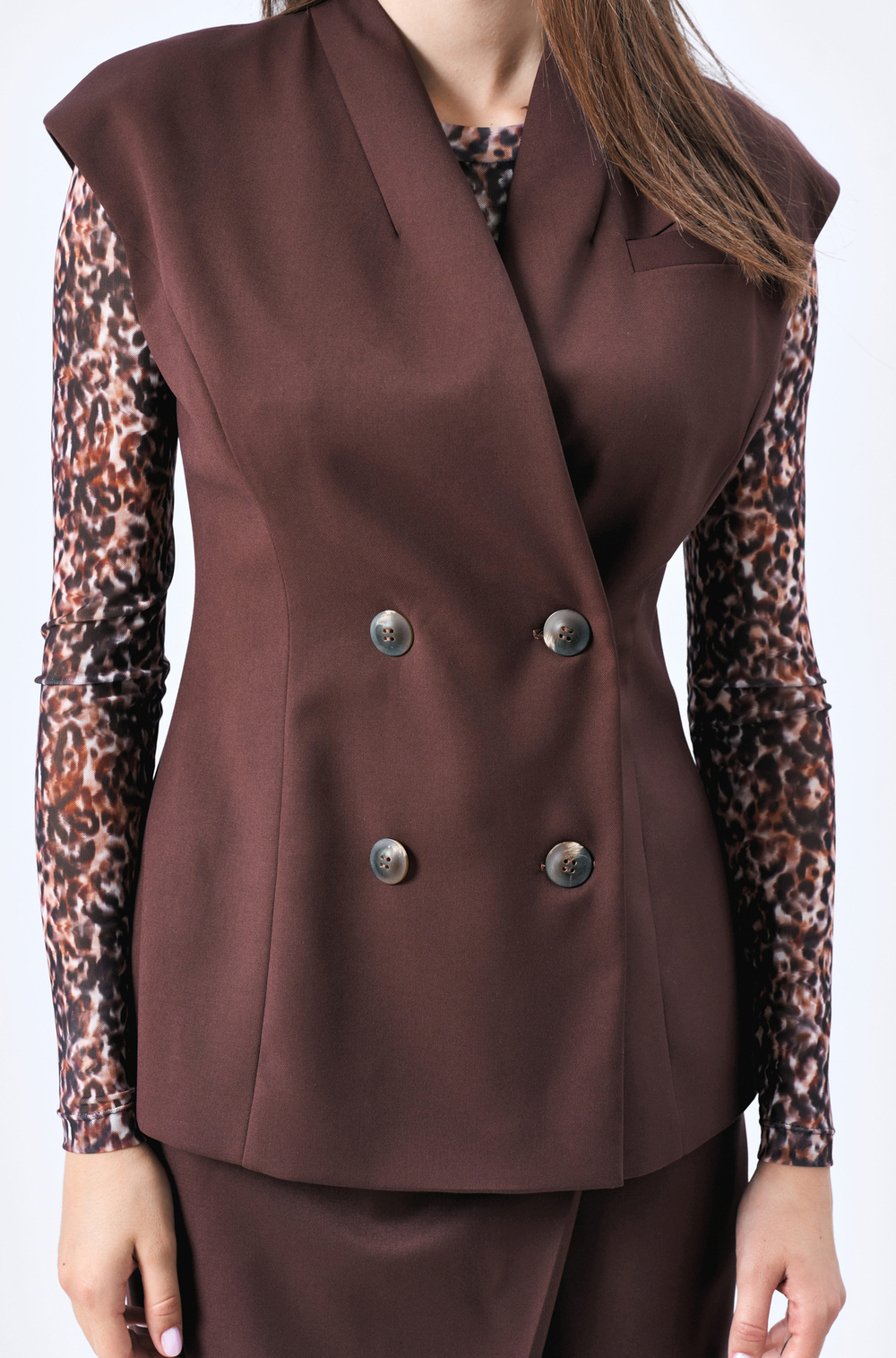 Жилет 1214 кофейный