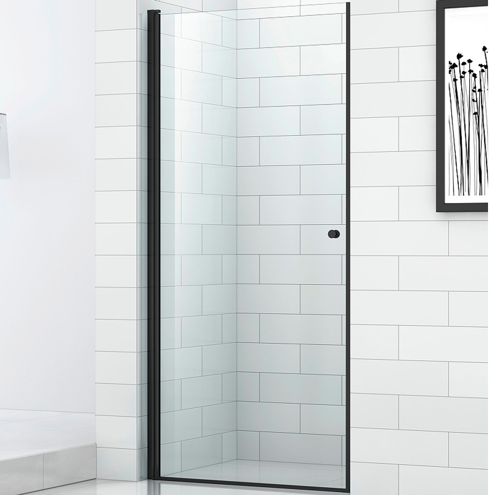 Душевая дверь Cezares Eco 80 ECO-O-B-1-80-C-NERO профиль Черный матовый стекло прозрачное