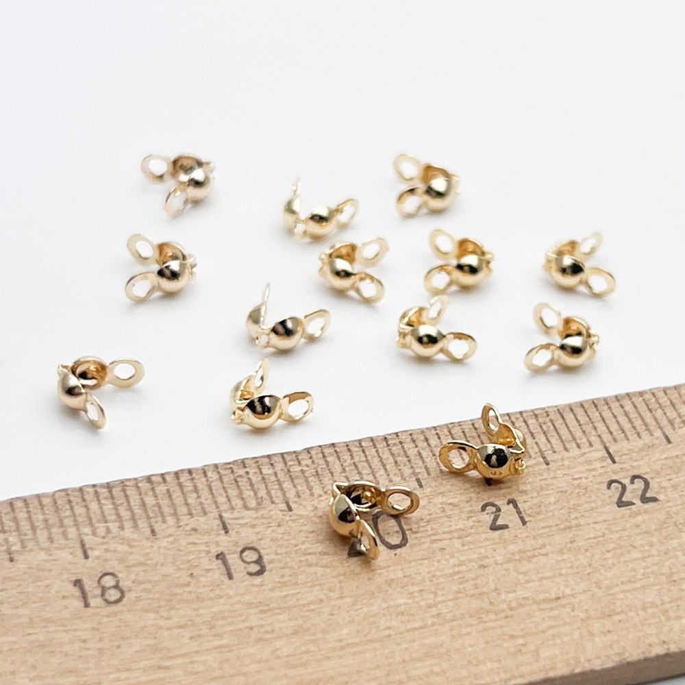 Каллот, цвет золото, размер 6*2,8 мм, внутренний размер 2,5 мм, цена за набор 10 штук