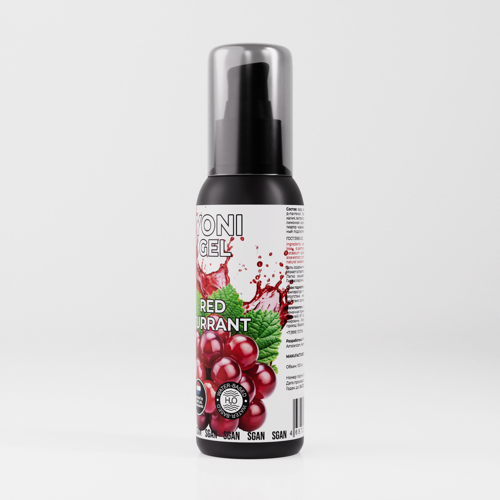 Лубрикант для орального секса SGAN YONI GEL со вкусом красной смородины, 100 мл