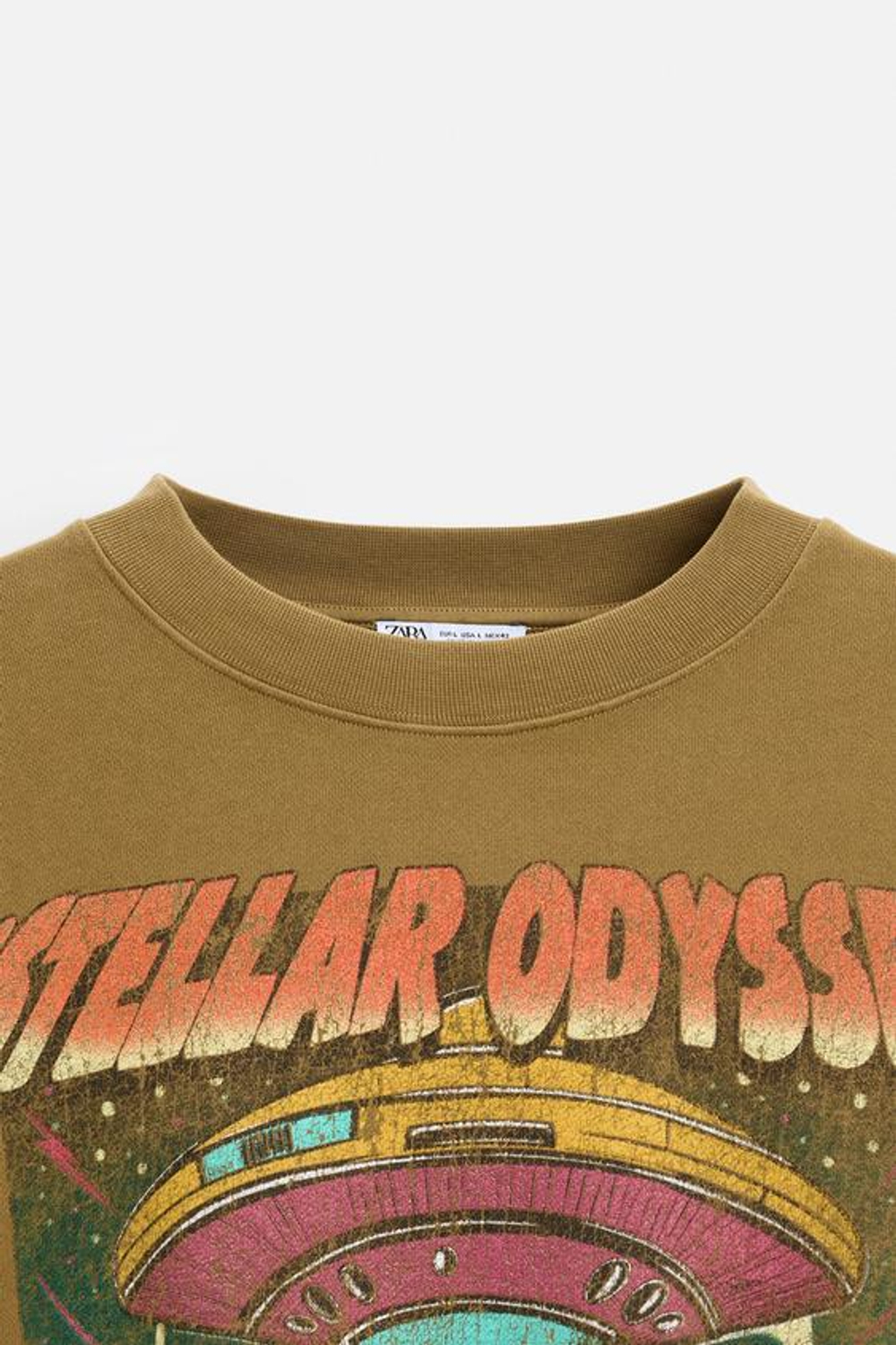 ZARA ТОЛСТОВКА С КОНТРАСТНЫМ ПРИНТОМ, ТЕМНО-КОРИЧНЕВЫЙ