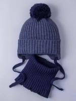 Шапка детская осенняя вязаная и снуд