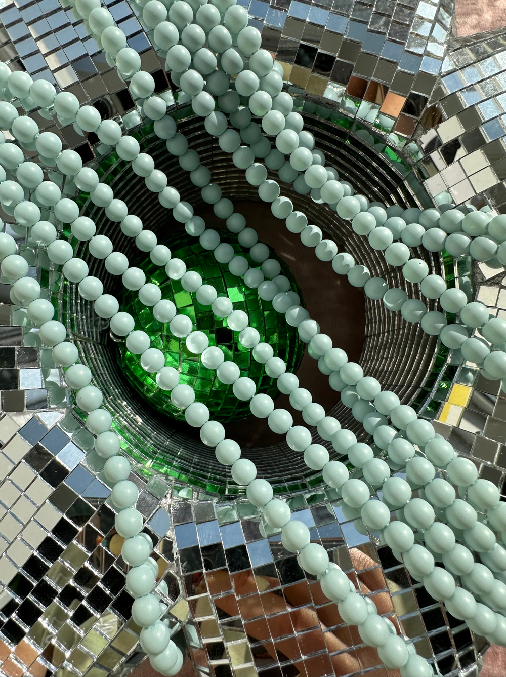 Нить бусин для украшений 6мм, "Майорка-Голубая" (имитация)