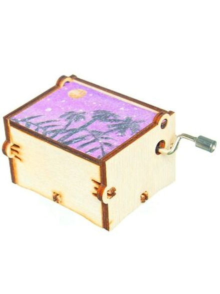 Музыкальная деревянная шкатулка-шарманка "Пальмы"