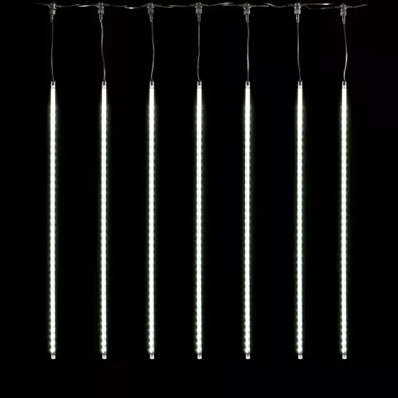 Гирлянда тающие сосульки 10 шт по 80 см., 12В, 720 Белых светодиодов, провод черный ПВХ, IP20