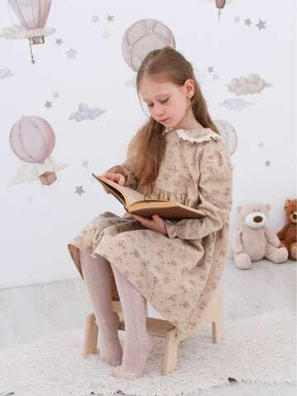 Платье "Винтаж" бежевое из фланели