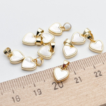 Подвеска Сердце, цвет золото, перламутр, размер 8,5*7,5 мм + бейл, цена за 1 шт