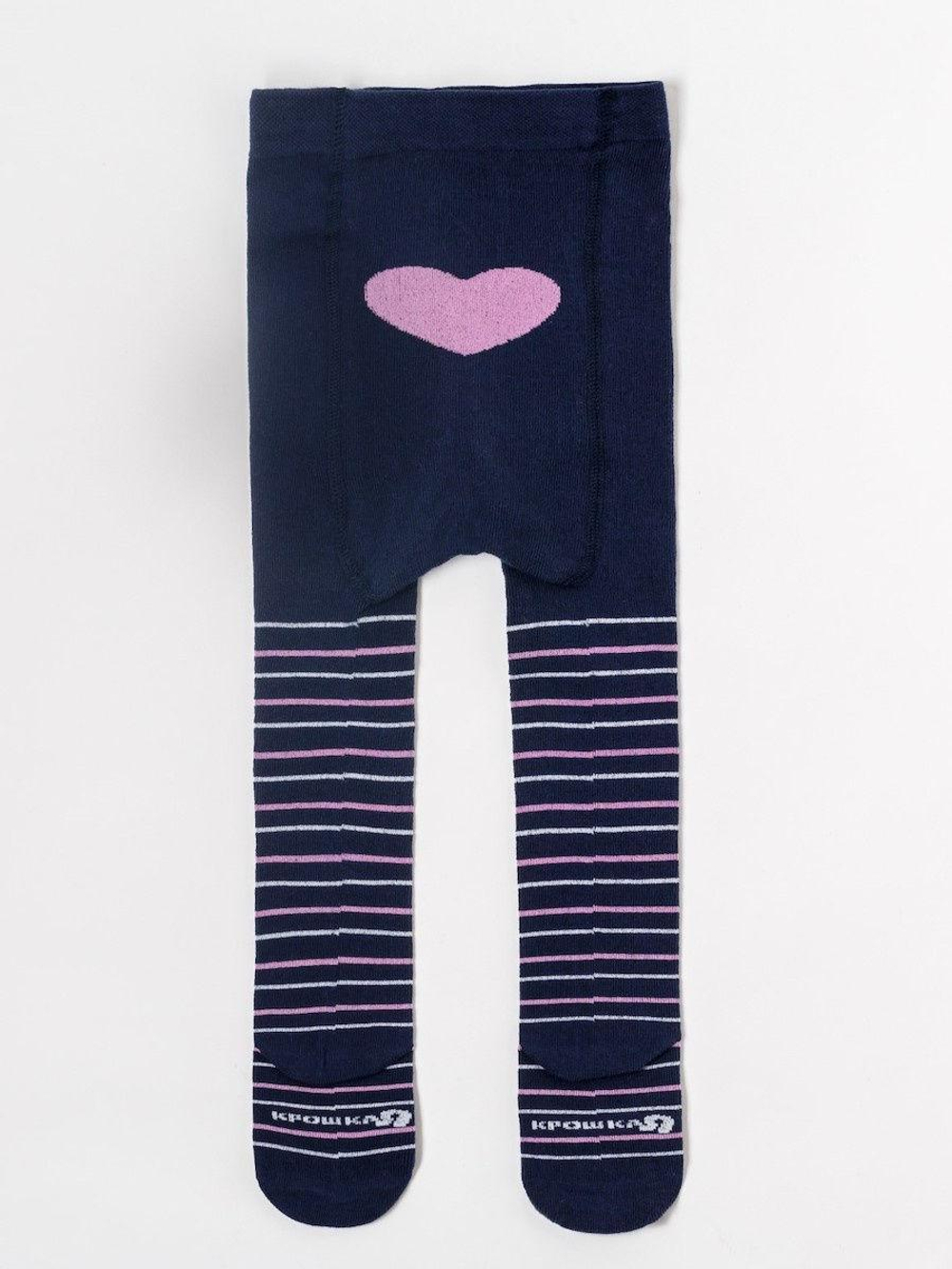 Колготки "Сердце" для девочек 4471565 68-74р. синий (Крошка Я), 1 шт.