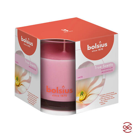Свеча в стекле ароматическая Bolsius True scents 95/95 магнолия - время горения 43 часа