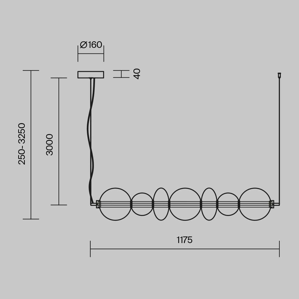 Подвесной светодиодный светильник Maytoni Futuro MOD307PL-L40B3K