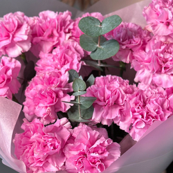 Букет диантусы с эвкалиптом