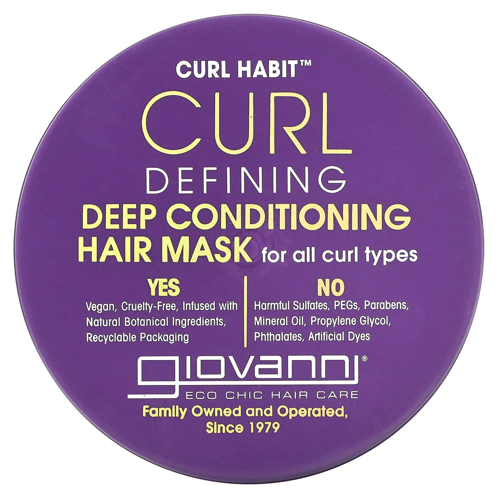 Giovanni, Curl Habit, маска для глубокого кондиционирования для определения локонов, для всех типов локонов, 295 мл (10 жидк. унц.)