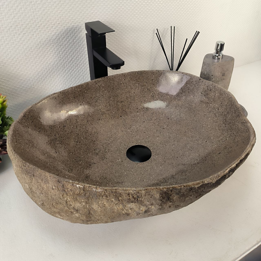 Раковина из речного камня RS-65238 57*46*15 0862
