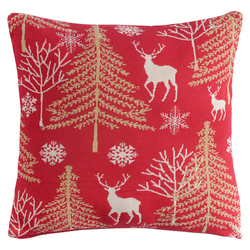 Подушка вязаная с новогодним рисунком winter fairytale  из коллекции new year essential, 45х45 см