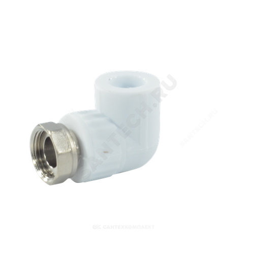 Угольник PP-R комбинированный белый Дн 25х3/4" с накидной гайкой VALFEX 10138025