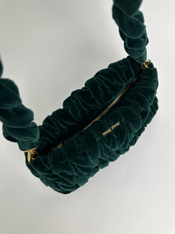 Сумка Miu Miu Emerald green velvet Shoulder bag