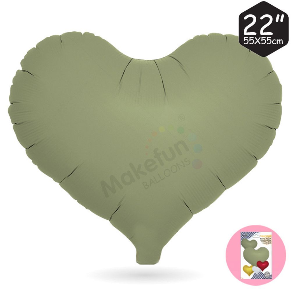 К 22&quot; Сердце матовый Хаки 50 см.