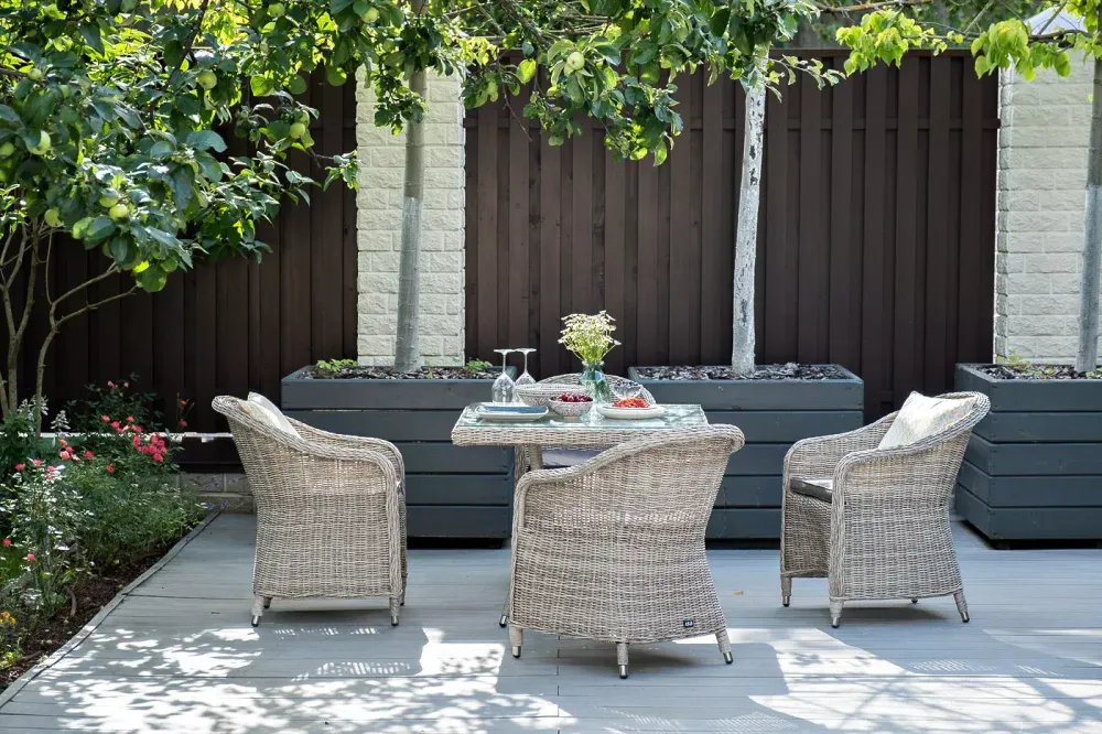 "Фредо" обеденная группа плетеная, цвет бежевый