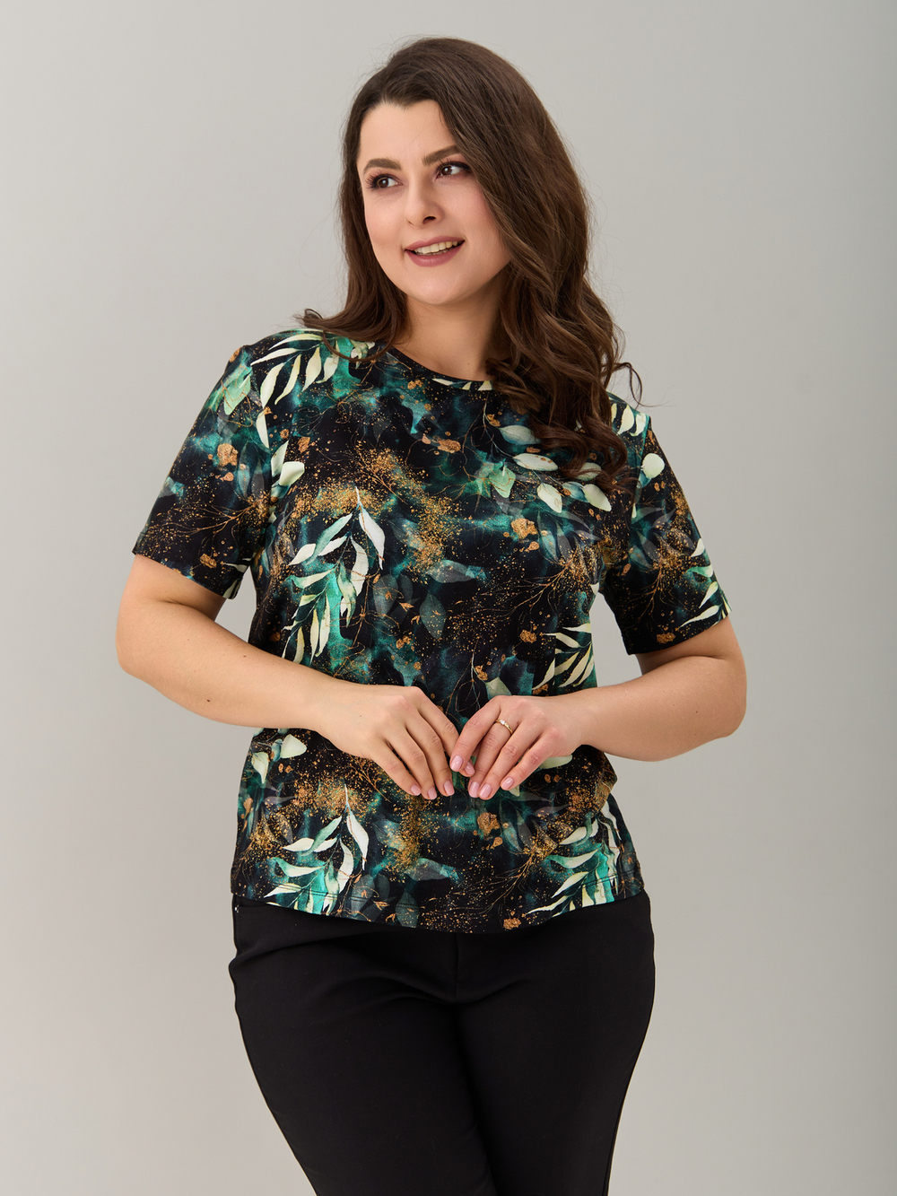 Футболка Фв-107/изумрудный-листьяфэнтези