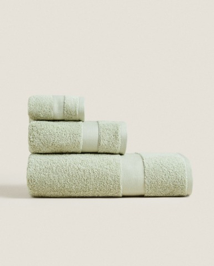 ZARA HOME ПОЛОТЕНЦЕ ИЗ ХЛОПКА ВЫСШЕГО КАЧЕСТВА, СВЕТЛО-ЗЕЛЕНЫЙ
