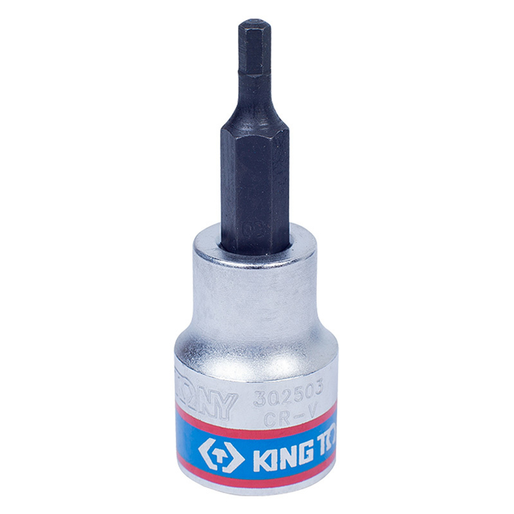 KING TONY (302503) Насадка (бита) торцевая 3/8", L = 50 мм, HEX, 3 мм