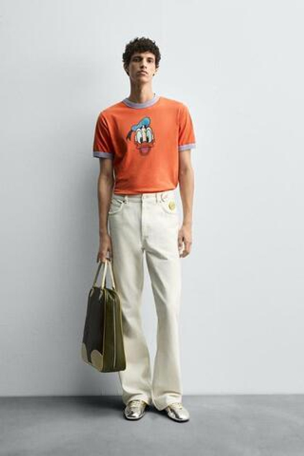 ZARA HARRY LAMBERT X DISNEY ФУТБОЛКА DONALD DUCK, КРАСНЫЙ