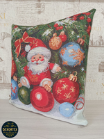 Декоративный гобеленовый чехол для интерьерной подушки Снежная сказка 38*38