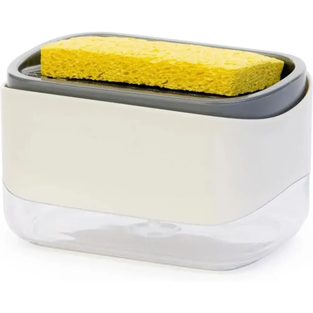 Диспенсер для моющего средства с губкой, белый