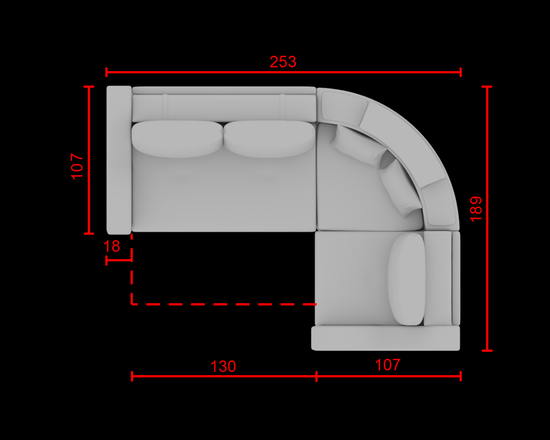 Диван угловой МАЙАМИ 2/2 (2х+угл+кр)