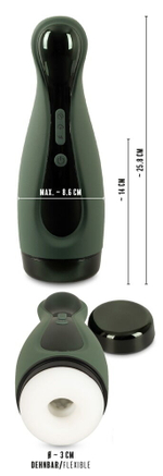 Вибромастурбатор с функцией всасывания Masturbator with 2 Functions (Цвет: белый с зеленым)