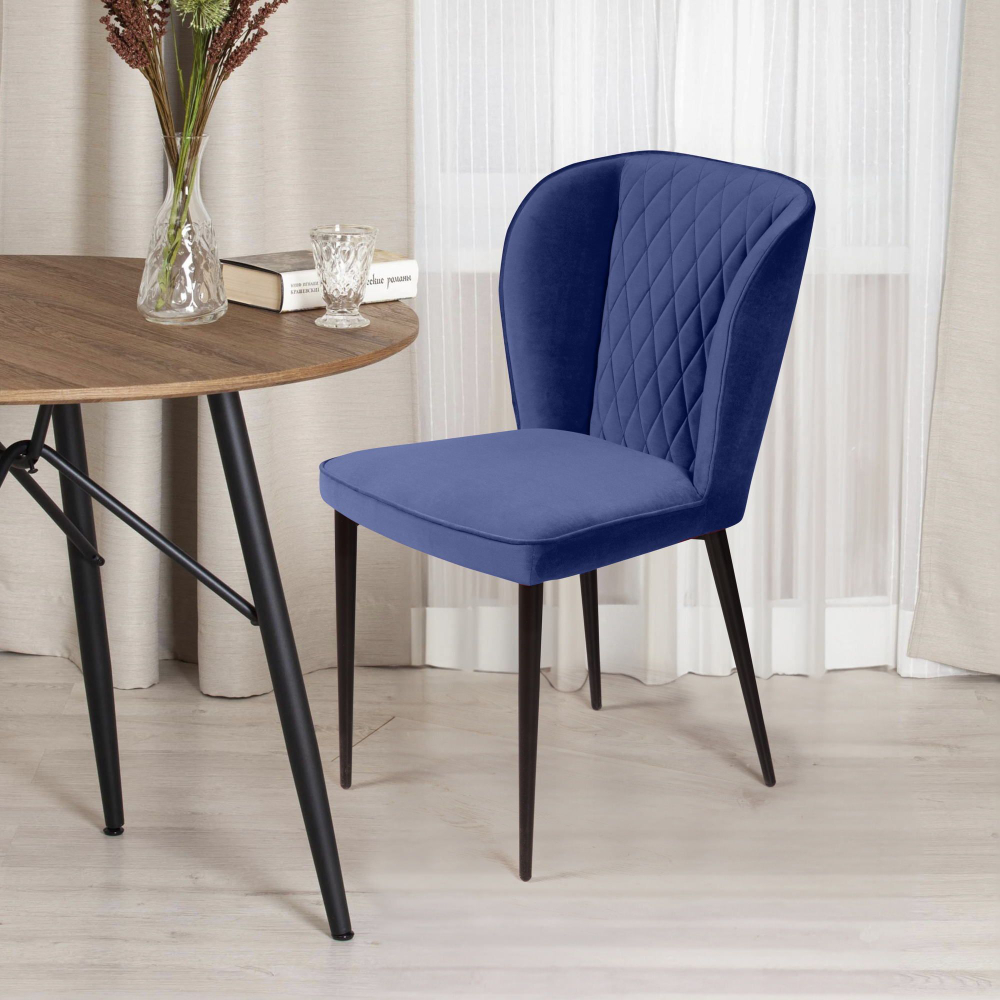 Стул Next, бархат синий 29