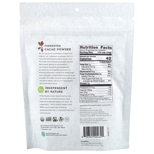Wildly Organic, Ферментированный порошок какао, 227 г (8 унций)