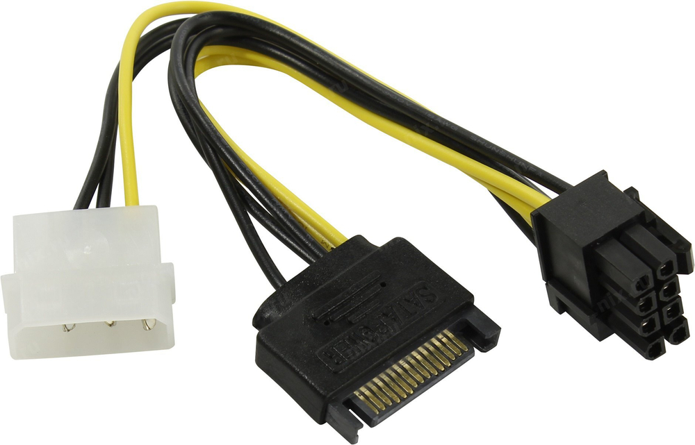 Orient &lt;C578&gt; Переходник питания для видеокарт 1SATA M+1big-&gt;6/8pin