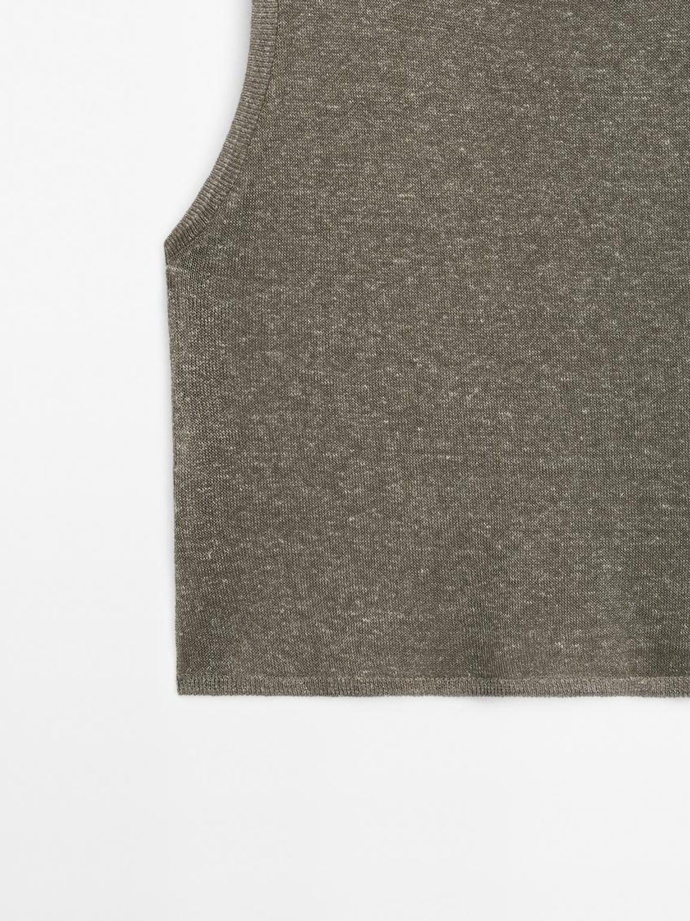 Massimo Dutti Легкая футболка без рукавов, бежевый