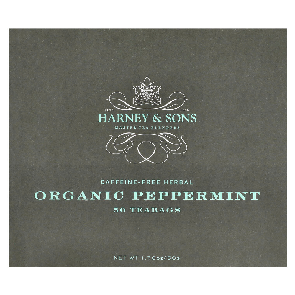 Harney & Sons, травяной чай, органическая перечная мята, без кофеина, 50 чайных пакетиков, 50 г (1,76 унции)