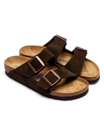 Шлепанцы кожаные arizona sfb Birkenstock - коричневый(951313)
