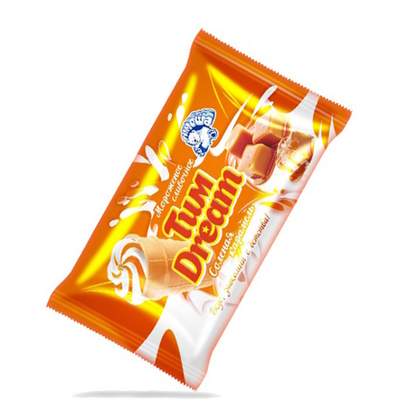 Мороженое сливочное стаканчик "ТИМ DREAM крем-брюле Солёная карамель" 80г. Тимоша